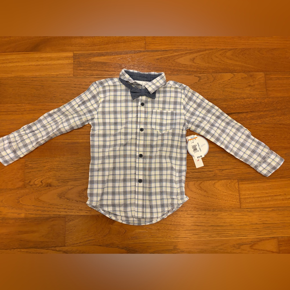 Carter's Blue and White Plaid Button Down Shirt